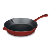Cast Iron Frying Pan Porcelain Enameled 10&quot; Round Frypan Durable Cookwar... - £44.51 GBP