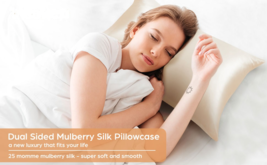 100% Mulberry Silk Pillowcase for Hair and Skin, 2 Pack Pillow Cover with Hidden - £27.90 GBP