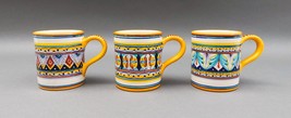 Franco Mari Signed Deruta Italy Hand Painted Pottery Coffee Cup Mug Set ... - £235.89 GBP