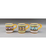 Franco Mari Signed Deruta Italy Hand Painted Pottery Coffee Cup Mug Set ... - £235.89 GBP