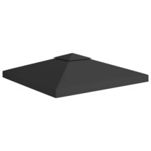 2-Tier Gazebo Top Cover 310 g/m² 3x3 m Black - $42.76