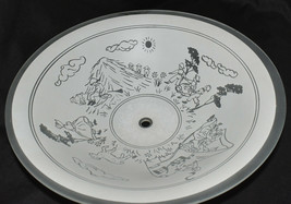 Vtg Nursery Rhymes Ceiling Light Cover Frosted White Etched Glass Light Globe - £43.96 GBP