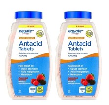 Equate Ultra Strength Antacid Assorted Berries Tablets 1000 Mg 160 Count 2 Pack - £10.23 GBP