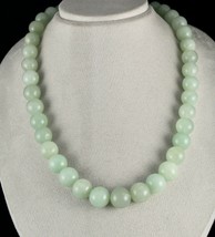 Natural Indian Jade Beaded Round Necklace 1 L 1006 Carats Big Gemstone String - £159.77 GBP