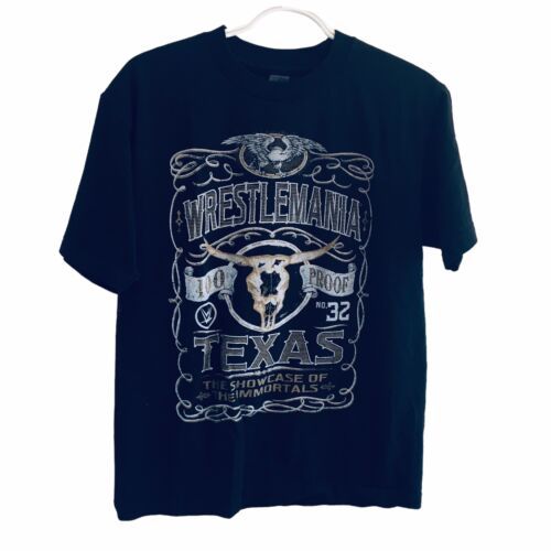 WWE Authentic Wrestlemania Texas 2016 - 100 Proof Black Shirt Size M - $20.85