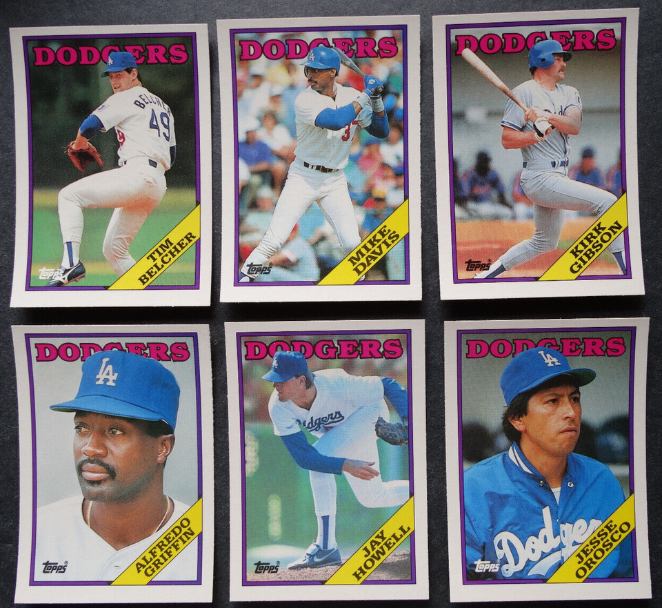 Primary image for 1988 Topps Traded Los Angeles Dodgers Team Set of 6 Baseball Cards