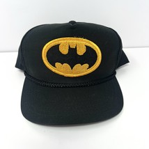 Vintage Batman Rope Hat Baseball Cap Snapback Black Classic Logo Patch 8... - $293.69 MXN