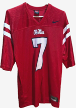 Mississippi Rebels #7 Ole Miss NCAA Vintage 90s Red Nike SEC Football Jersey M - £51.35 GBP