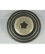 Metal Wall Plate Platter Centerpiece Tray Embossed Stamped Floral Design... - $800.84 MXN