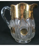 Co-operative Flint Glass Co. rare pitcher GOLD DOT antique ca. 1890 Co-Op’s EAPG - £21.72 GBP