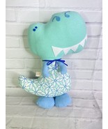 Handmade Boutique Dinosaur Floral Blue Green Plush Doll Stuffed Animal Toy - $34.64