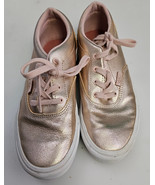 Vans Girls Missy Size 3 Gold Crackle Lace Up Sneakers Lace Up Low Top Shoes - $331.09 MXN