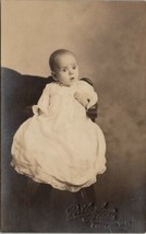 Oregon Portland Studio Baby Shoxked Expression Real Photo c1915 Postcard U3 - £4.66 GBP