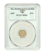 1855 3CS PCGS MS64 ex: D.L. Hansen - $3,310.13