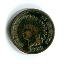 1902 Indian Head Penny United States Small Cent Antique Circulated Coin 03721 - £4.23 GBP