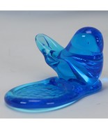 Blue Bird of Happiness Tealight Votive Candleholder Signed Leoward USA 1992 - $19.59