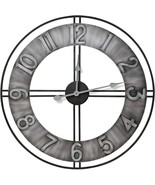 Grey Large 24&quot; Oversized Distressed Finish Style Wall Clock, Modern Rust... - $83.22 CAD