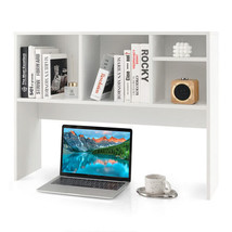 Computer Desktop Bookcase with 4 Cubbies and Open Back Compartment-White - Color - $2,454.42 MXN