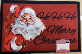 Printed Kitchen RUG(nonskid)(20&quot;x30&quot;) Santa &amp; Merry Christmas Ho Ho Ho On Red,Bl - £17.35 GBP