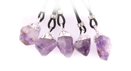 3x Amethyst Point Artisan Pendant Necklaces Lot of Three Unisex Man or Woman - $23.75