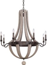 Chandelier KALCO HARPER Farmhouse 8-Light Painted Driftwood Accents Florence - £5,195.75 GBP