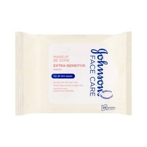 Johnson&#39;s Face Care Makeup Be Gone Extra-Sensitive Wipes - Pack of 25  - £3.76 GBP
