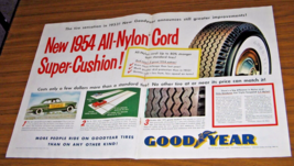1954 Print Ad Goodyear Nylon Cord Tires Test Car on Track - £11.98 GBP