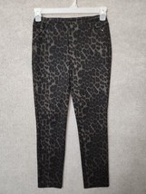 Soft Surroundings Ponte Knit Pull On Pants Womens XS Petite Black Brown Leopard - £19.24 GBP