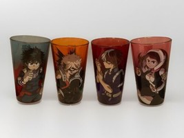 Set Of 4 HTF My Hero Academia Funimation 16oz. Character Glasses Cups EUC! - $88.78