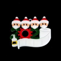 Christmas Ornament 2020 Family of 4 Quarantine Toilet Paper Sanitizer El... - £6.80 GBP