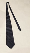 Mens Silk Dress Tie Nautica Navy Blue Half moons - £7.71 GBP