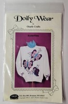Doily Wear by Ozark Crafts Sweatshirt Applique Pattern #820 Butterflies - £7.90 GBP
