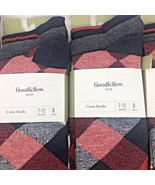 Men&#39;s Crew Socks Goodfellow &amp; Co Red &amp; Blue 4 Pack Shoe Size 7-12 Total ... - £10.68 GBP