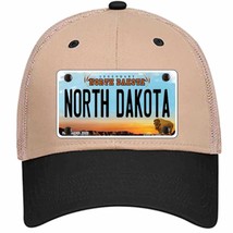 North Dakota Legendary Novelty Khaki Mesh License Plate Hat - £22.74 GBP