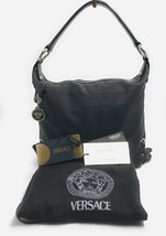 AUTHENTIC VERSACE BLACK HOBO HANDBAG SHOULDER  - £276.97 GBP