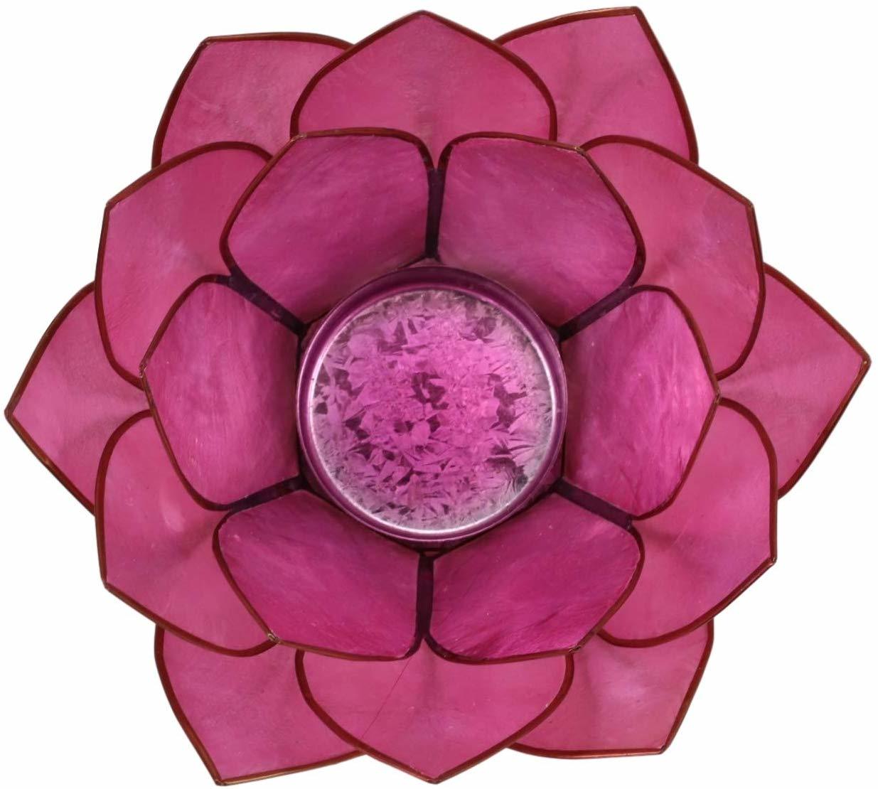 Ebros Seashells Lotus Flower Votive Tea Light Candle Holder 4.25"D (Coral Pink) Item image 4