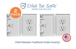 2-Pack Child Be Safe Child and Pet Proof WHITE Wall Outlet Safety Cover ... - £18.95 GBP