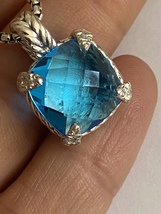 David Yurman  Chatelaine BLUE Topaz Pendant 14mm  - $698.00