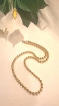 Gold-Bead-Necklace, Signed KIM - £12.50 GBP