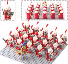21pcs Red Cross Knights A Medieval Battles &amp; Sieges Custom Minifigures Toys - £21.76 GBP