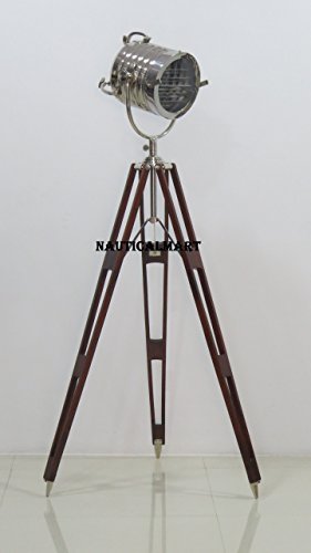 NauticalMart Classical Designer Searchlight With Teak Wood Tripod Stand