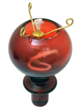 4 1/2&quot; Deed Red Greek Orthodox Altar Church Glass Vigil Oil Lamp &amp;Wick H... - $63.23