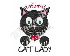 Confirmed Cat Lady - Machine Embroidery Design - £2.79 GBP