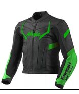 Kawasaki Ninja Motorcycle leather Jacket  Black &amp; Green Racing Gear - $265.00