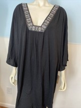 NWT Dotti Black Short Sleeve Embellished V Neck Knit Top Size 3X - £29.88 GBP