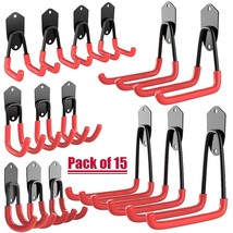 Garage Hooks Heavy Duty, 15 Pack Wall Mount Steel Utility Hooks&amp;Hangers, Anti-Sl - £39.38 GBP