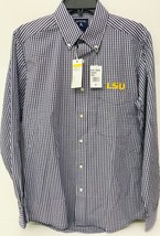 LSU Tigers Long Sleeve Button-up Purple White Checkered Small Men&#39;s Antiqua - $49.50