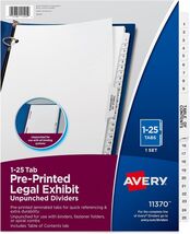 Avery Premium Collated Legal Exhibit Divider Set  8.5 x 11 Inches, 1 Set - €7,73 EUR