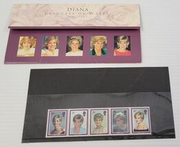 P) Diana Princess of Wales 5 Commemorative Royal Mail Mint Stamps - $9.89
