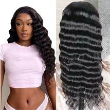 Tzihaano 4x4 HD Transparent Lace Frontal Wigs Human Hair Natural Black C... - $59.40